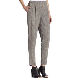 Eileen Fisher 100% Silk Snake Animal Print Patterned Pants with Pockets